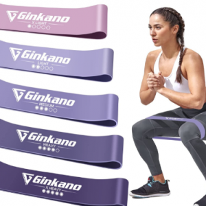 Resistance Bands, [Set of 5] Skin-Friendly Resistance Fitness Exercise Loop Bands with 5 Different Resistance Levels - Yoga, Pilates, Fitness