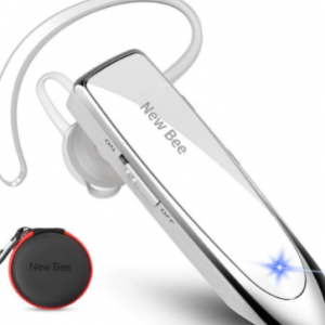 Bluetooth Headset V5.0 Handsfree Bluetooth Earpiece with 24h talking time and More 60 Days Standby with Headset Case for iPhone, Android and Laptop