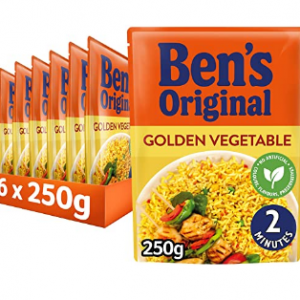 Golden Vegetable Microwave Rice, Bulk Multipack 6 x 250g pouches