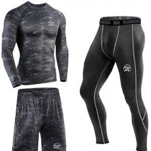 Men’s Compression Underwear Set, Quick Dry Sports T Shirt, Gym Leggings for Running Cycling